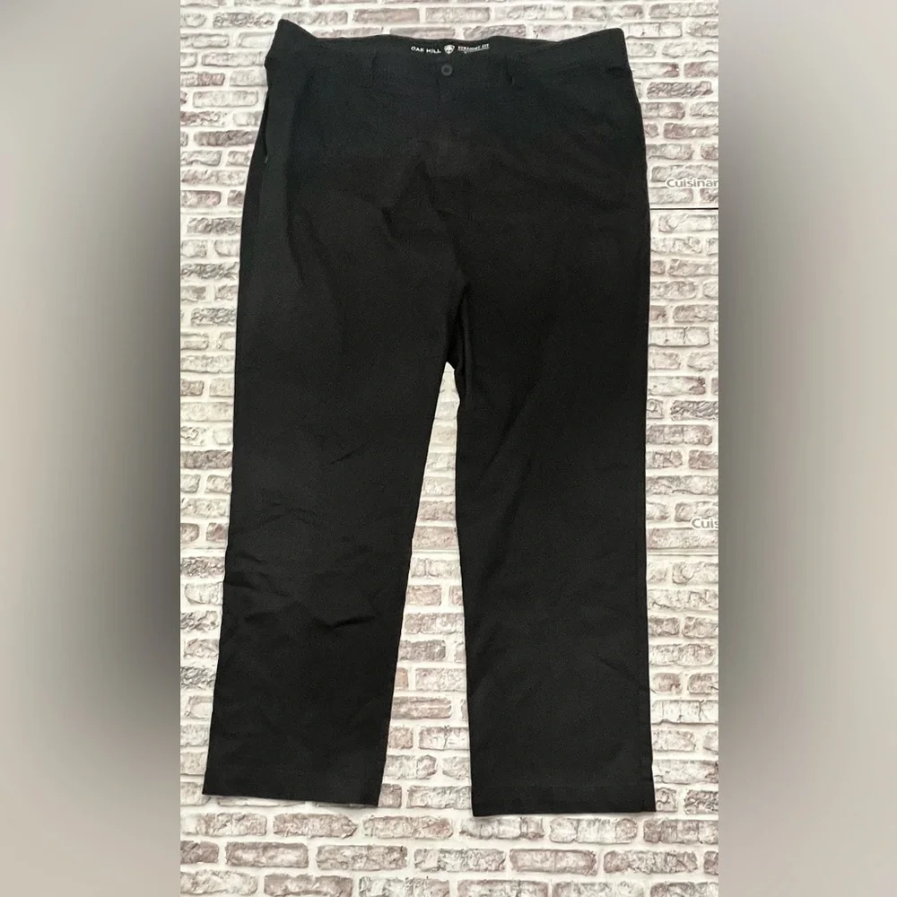 Oak Hill Tech Pant Black Golf Zippered Pockets Straight Business Casual 44x32